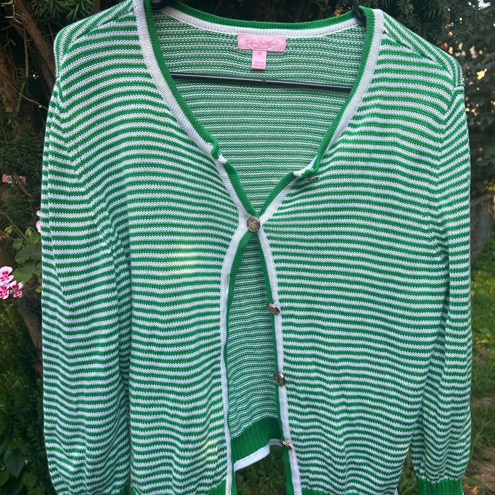 Lily Pulitzer Green Striped Cardigan